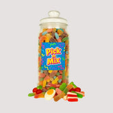 Grobits - Pick n Mix Sweet Jar - Classic Retro Pick and Mix Jar Candy Selection Assortment Gummy Gift For Children & Adults 23cm x 9cm - 635g