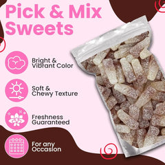 Grobits - Fizzy Cola Bottles Sweets | 500 Gram Bulk Bag | Assorted Pick & Mix Sweets Great For Sharing & Gifting Birthday parties Gifts - 500g Pouch