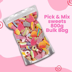 Grobits – Fizzy Pick & Mix Sweets Quality Jelly Sweets Classic Retro Candy Selection Assortment Gummy Gift Bag for Gifting Children & Adults - 800g Pouch