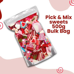 Grobits - Pick & Mix sweets Quality Jelly Love Hearts Sweets Classic Retro Candy Selection Assortment Love Heart Theme Wedding Gifts, Anniversaries Gifts Love Candy Sweeties - 500g