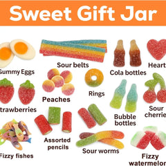 Grobits - Happy Birthday Pick n Mix Sweet Jar - Classic Retro Pick and Mix Jar Candy Selection Assortment Gummy Birthday Gift 23cm x 9cm - 635g